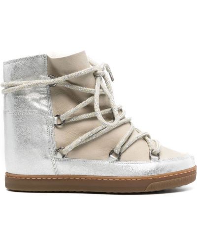 Leder ankle boots Isabel Marant silber