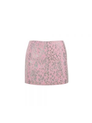 Mini falda con lentejuelas de cintura alta Blumarine rosa