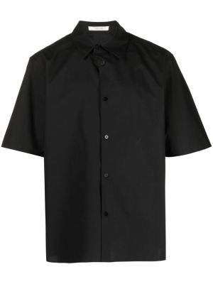 Βαμβακερό πουκάμισο The Row μαύρο