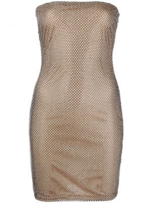 Sukienka mini z siateczką Genny beżowa