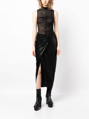 Drapované sukně Rick Owens Lilies černé