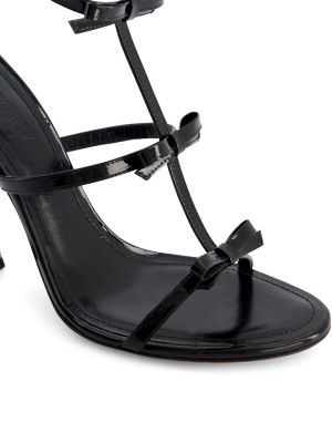 Lakované kožené sandále Giambattista Valli čierna
