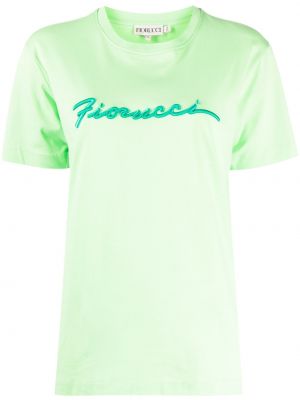 T-shirt ricamato Fiorucci verde