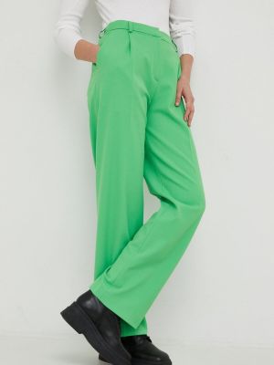 Samsoe Samsoe pantaloni femei, culoarea verde, lat, high waist Samsøe Samsøe