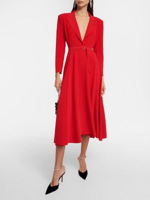 Plisované dlouhé šaty Norma Kamali červené