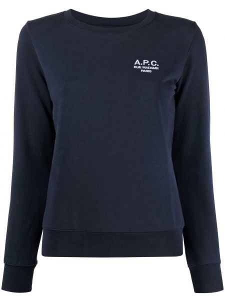Sweatshirt mit stickerei aus baumwoll A.p.c. blau