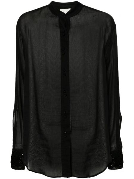 Прозрачна риза Forte_forte черно