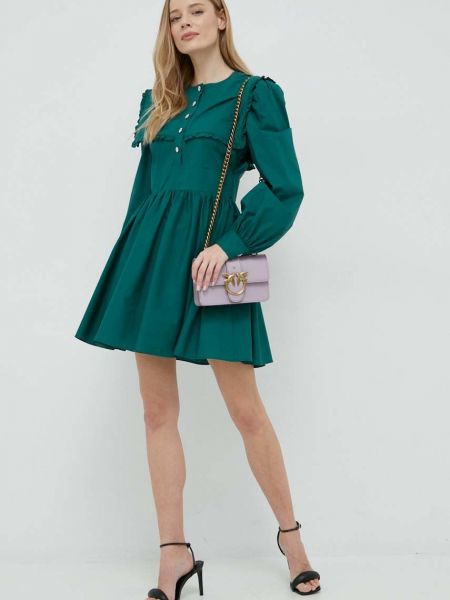 Pamučna mini haljina Custommade zelena