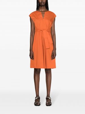 Midi šaty s výstřihem do v Woolrich oranžové