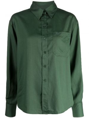 Košile z lyocellu Lacoste zelená