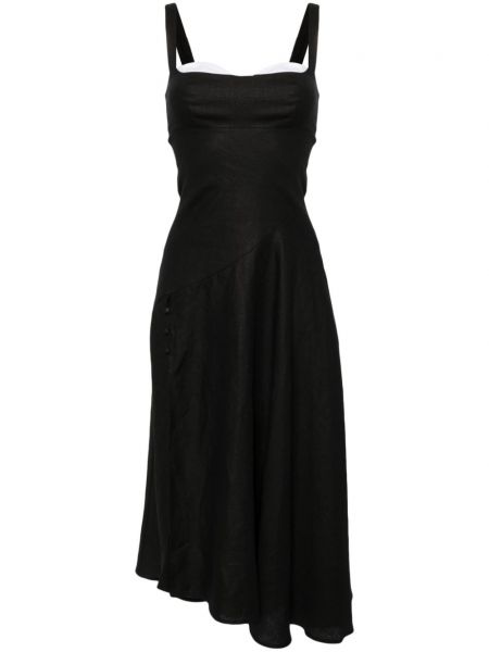 Lanena haljina Reformation crna
