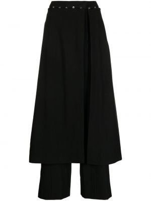 Vlněné sukně s knoflíky s kapsami Dion Lee - černá