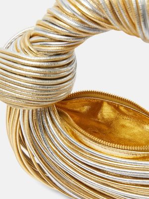 Dabīgās ādas dabīgās ādas soma Bottega Veneta zelts