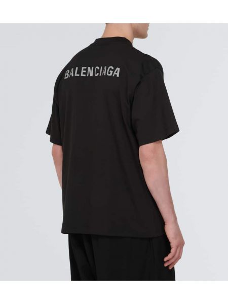 Džersis medvilninis marškinėliai Balenciaga juoda