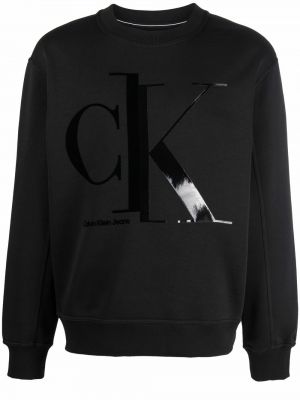 Trykt sweatshirt Calvin Klein Jeans svart