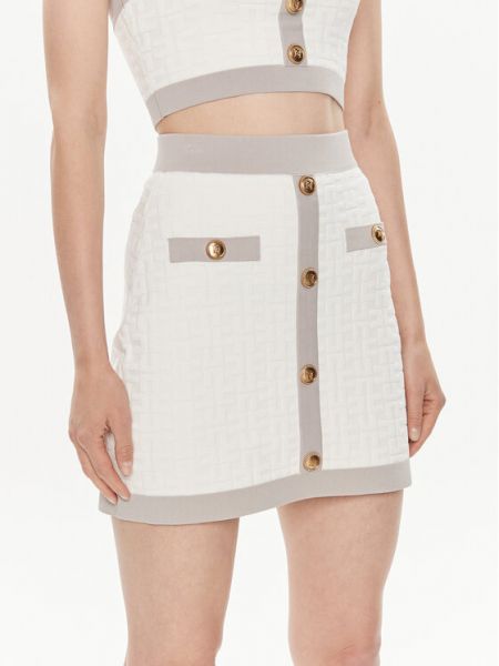 Slim fit mini sukně Elisabetta Franchi bílé