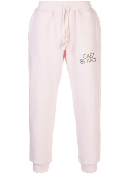 Pantalones de chándal con bordado Casablanca rosa