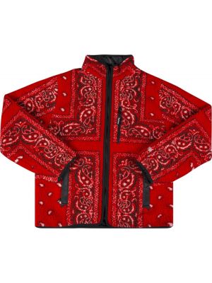 Флисовая двусторонняя куртка Supreme красная