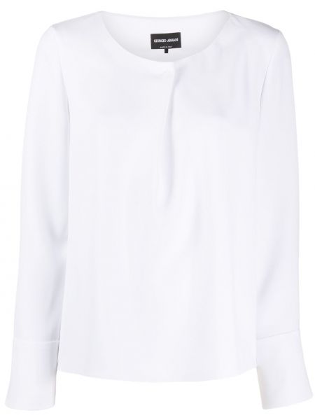 Блузка з довгими рукавами Giorgio Armani, біла