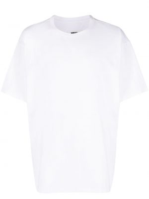 Bombažna majica z vezenjem Mm6 Maison Margiela bela