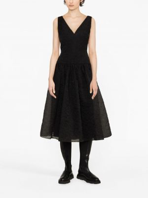 Jedwabna sukienka koktajlowa Erdem czarna