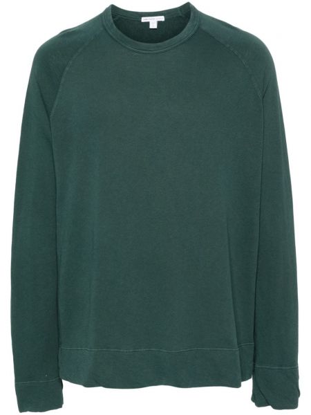 Pamučna dugi sweatshirt James Perse zelena