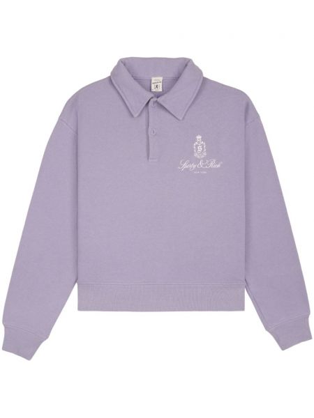 Medvilninis polo marškinėliai Sporty & Rich violetinė