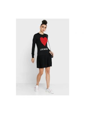 Mini vestido con corazón Love Moschino negro