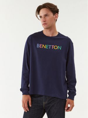 Marškinėliai ilgomis rankovėmis ilgomis rankovėmis United Colors Of Benetton mėlyna