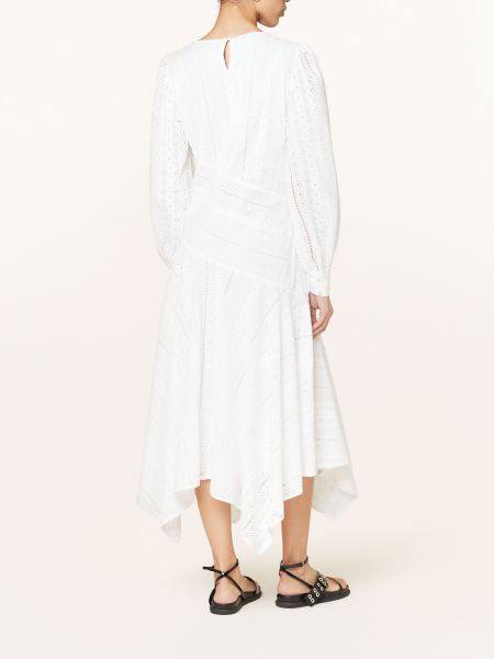 Sukienka długa bawełniana koronkowa Allsaints biała
