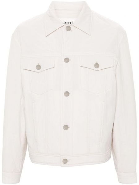 Πουπουλένιο μπουφάν με κουμπιά Ami Paris λευκό