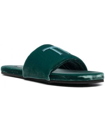 Aksamitne sandały Tom Ford zielone