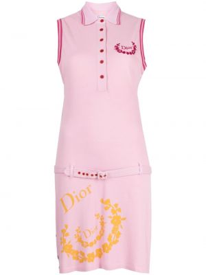 Haljina bez rukava s printom Christian Dior Pre-owned ružičasta