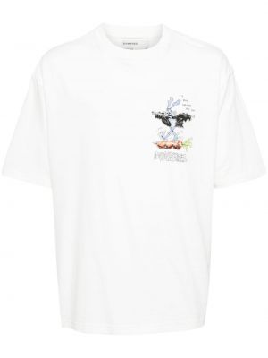 Памучна тениска с принт Domrebel бяло