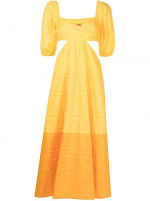 Μίντι φόρεμα Staud κίτρινο