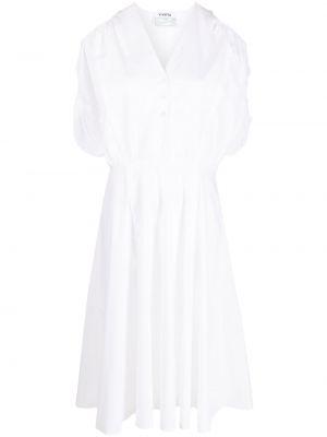 Biała sukienka midi plisowana Vivetta