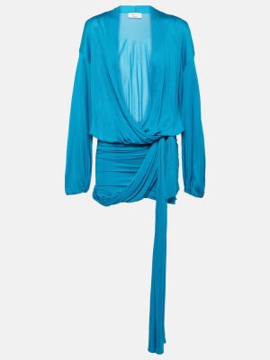Haljina s draperijom Blumarine plava