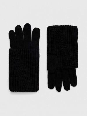 Vlněné rukavice Allsaints černé