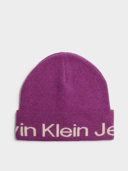 Шапка Calvin Klein фиолетовая