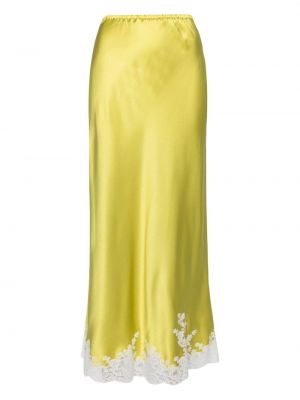 Svilena suknja s čipkom Carine Gilson žuta