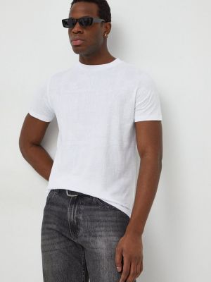 Памучна тениска с дълъг ръкав с принт Karl Lagerfeld бяло