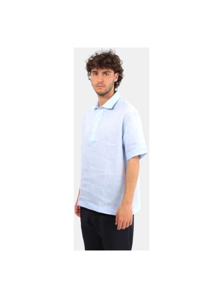 Camisa de lino Paolo Pecora azul