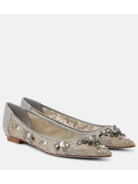 Läder ballerinas Rene Caovilla silver