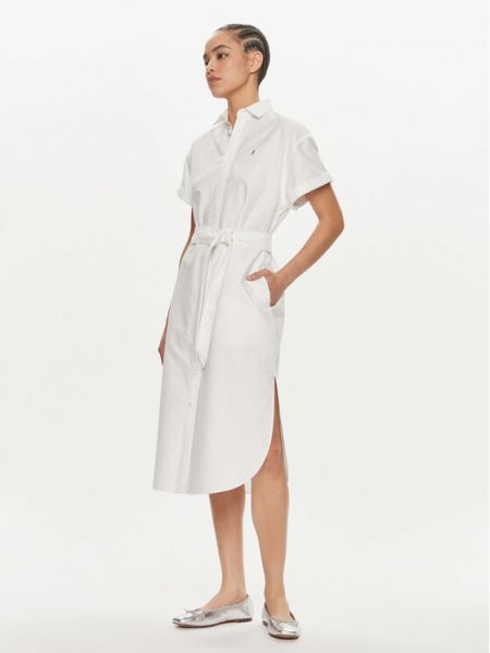 Srajčna obleka Polo Ralph Lauren bela