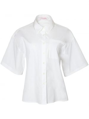 Chemise en coton avec manches courtes Carolina Herrera blanc