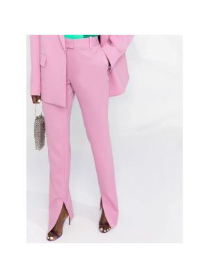 Spodnie z wysoką talią The Attico różowe