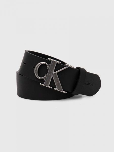 Pasek skórzany Calvin Klein Jeans czarny