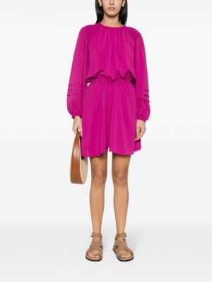 Krepové mini šaty Marant Etoile fialové