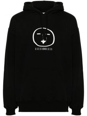 Kapučdžemperis ar apdruku Société Anonyme melns