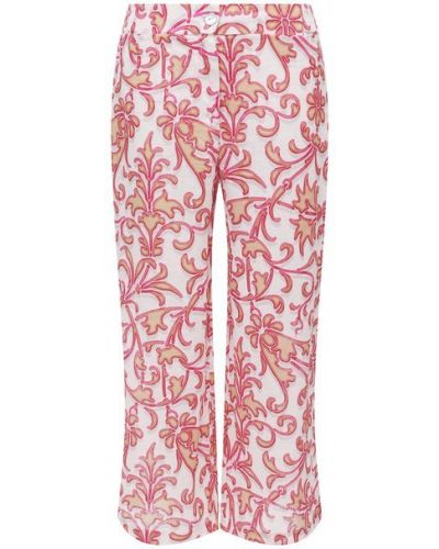 Льняные брюки La Fabbrica Del Lino, розовые